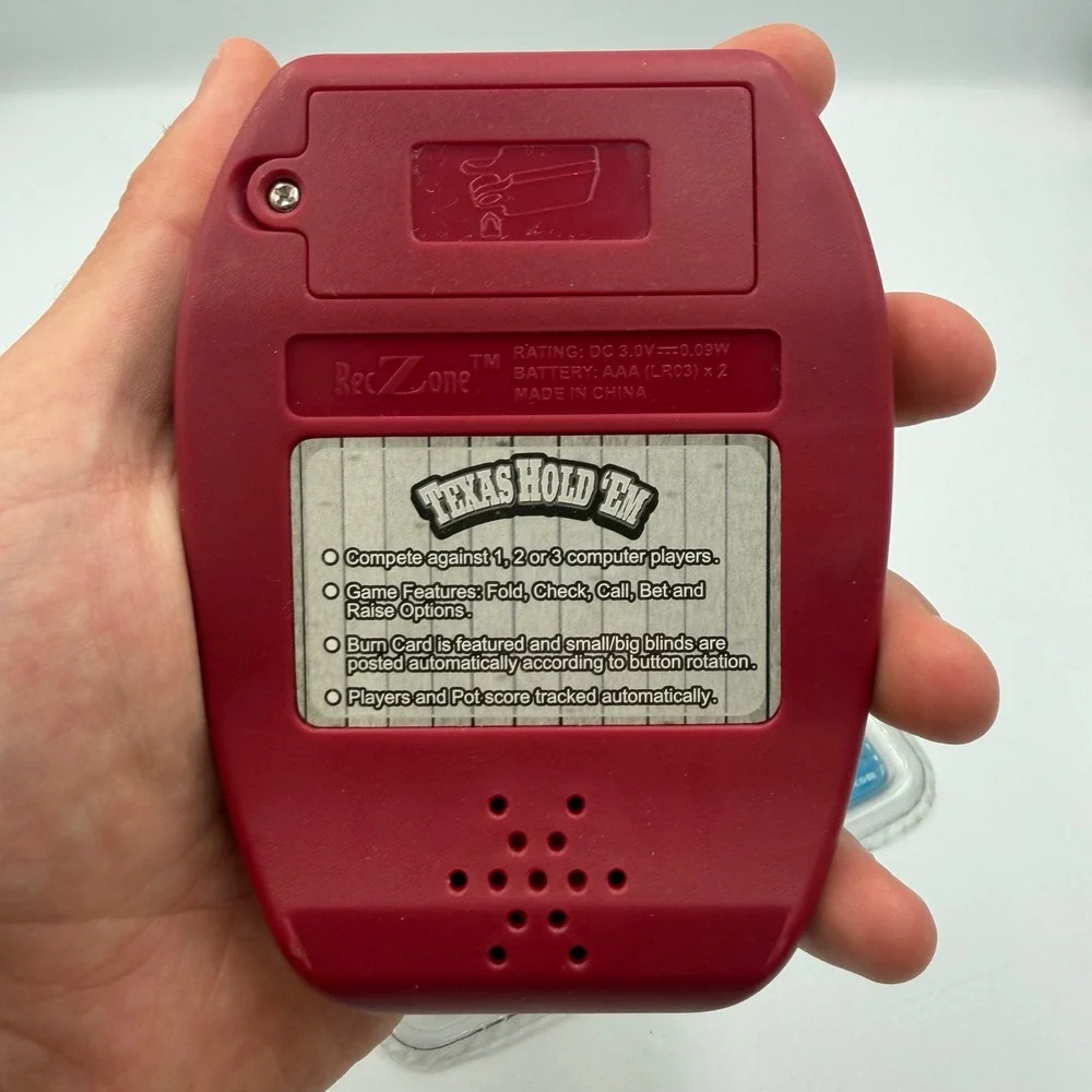 RecZone Texas Hold 'Em Poker Electronic Handheld Game Tested Works w/ Box